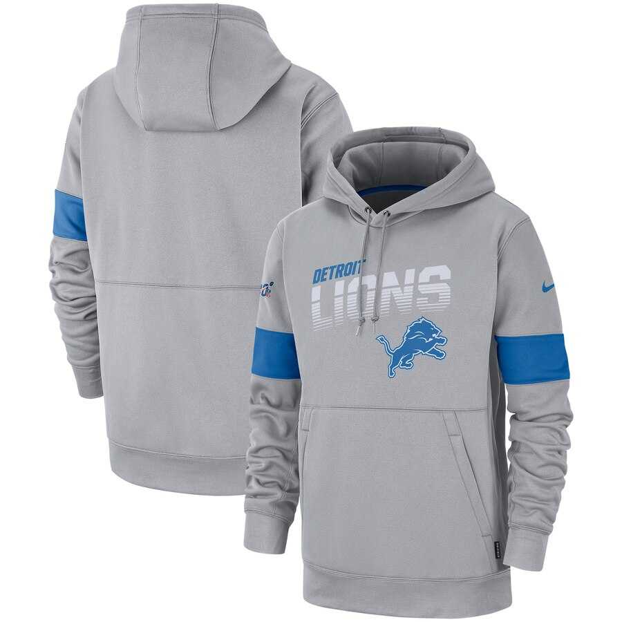 Detroit Lions Nike Sideline Team Logo Performance Pullover Hoodie Gray,We sell and wholesale Detroit Lions Nike Sideline Team Logo Performance Pullover Hoodie Gray on line form chian!